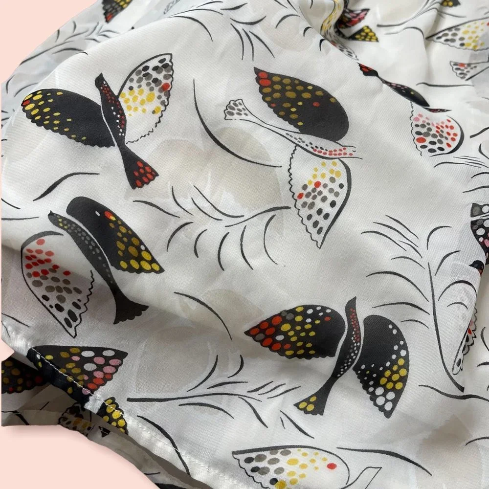 Old Navy Womens Skirt Small S Short White Black Bird Lined Elastic Waist - Picture 6 of 8